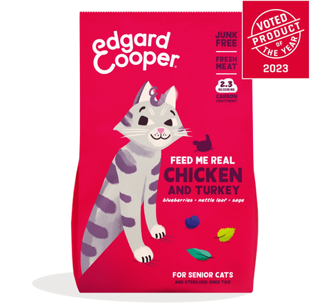 Ração Edgard & Cooper SENIOR Frango & peru frescos para gatos seniores (+8 anos)