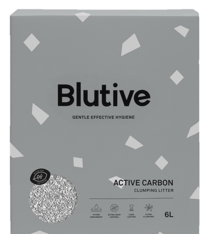 Blutive® - Ultima geração de Areia - 100% Bentonite (100% natural, sem químicos) Eco Ultra aglomerante & Hiper Absorvente - CARBON ACTIVE 🪨☄️♻️ (Embalagem SEM plástico)