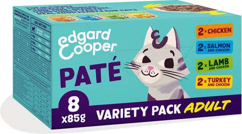 Multipack Terrinas Paté 8*85g (Frango x Salmão x Peru & Cordeiro) para gatos adultos