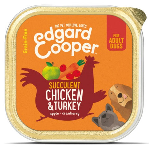 Terrina paté Frango & Peru com maçã, arandos vermelhos e abóbora para cães adultos 150g  🐓🎃
