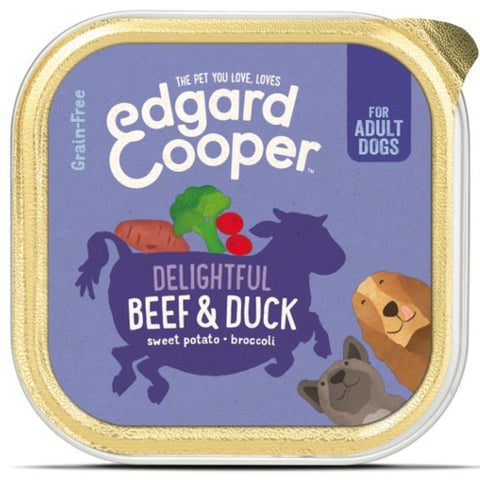 Terrina paté Vaca & Pato com batata-doce e brócolos para cães adultos 150g🐂🥦