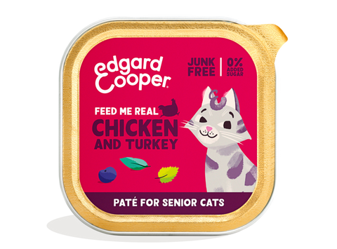 Paté Edgard & Cooper SENIOR Frango & Peru para gatos seniores (+8 anos) ou Controlo Peso (light)