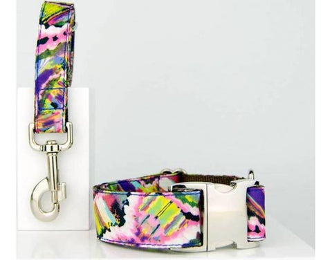 💜LLORET 🍀(Collar & Leash) (Arty print)