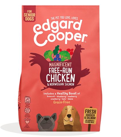 Alimentação SENIOR+8 Frango do campo & Salmão da Noruega 100% frescos  para cães com + 8 anos🐓🐟