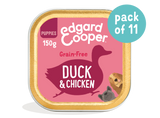 Pack PROMO Ração Puppy Edgard & Cooper - Pato & Frango, 2.5kg + Terrinas Húmidos Puppy, 11 * 150g Pato & Frango