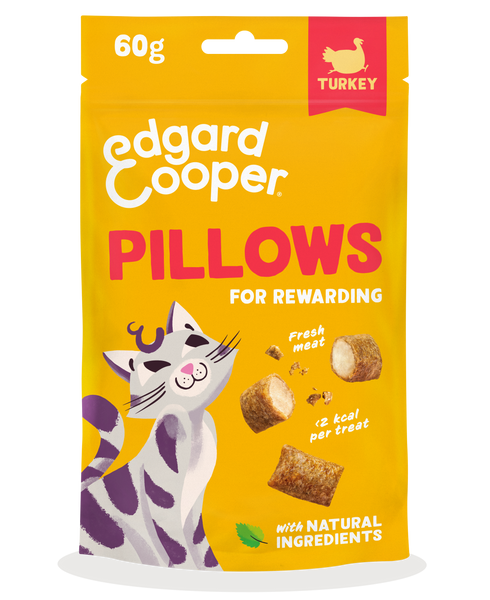 Edgard & Cooper - Treats Pillows Peru fresco para gatos (sem cereais, nem açúcares, pouco calóricos)