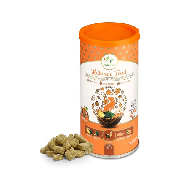 Pawfect - Snacks FRESH FREEZE DRIED - Chicken & Tropical Twist (80% Chicken, 20% Veggies & Tropical Fruits)