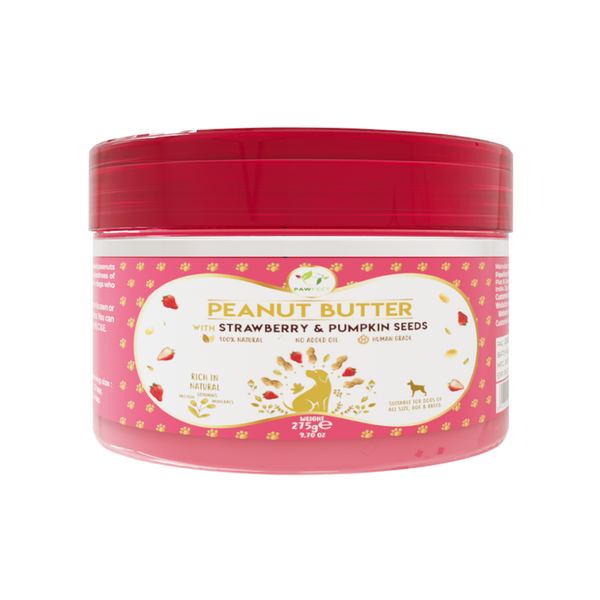 Pawfect - Peanut Butter 100% Natural com Morango & Sementes Abóbora