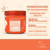 Pawfect - PUMPKIN PURGE Pumpkin Powder | Daily Topper for Dogs | 100% Natural | Enriched with Apple Pectin, Pumpkinseeds & Flaxseeds, Pre & Pro Biotics | Digestive Regularity | Firm Stool | Supports Anal Gland  (250g)