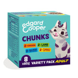 Edgard & Cooper Multipack CHUNCKS Bocadinhos em molho 8*85g (Frango x Salmão x Peru & Cordeiro) para gatos adultos
