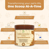 Pawfect - NUTTERLY VITAL Peanut Butter Powder | Daily Topper for Dogs | All Natural | Enriched with Brewer's Yeast, Banana, Papaya & Blue Spirulina | Anti Parasitic | Improves Gut Microbiome, Skin, Nerve & Brain Health (250g)