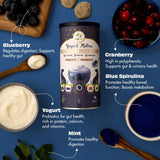 Pawfect - Yogurt Melties Pre & probióticos 🥛🫐 - Mirtilos, espirulina azul, cranberries e menta