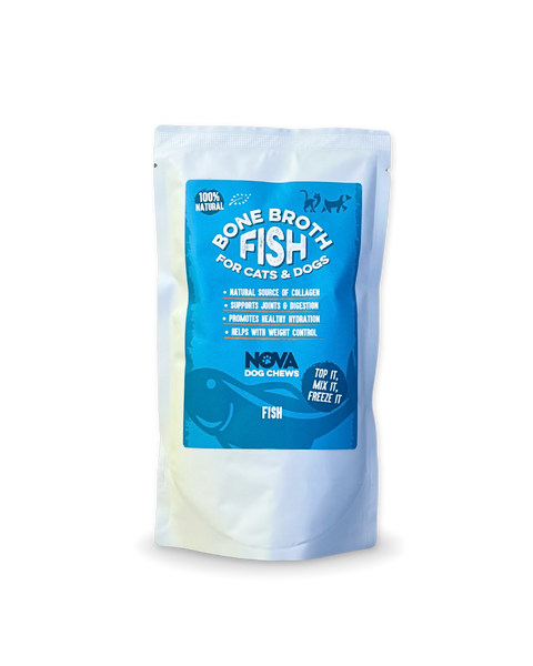 Nova Pet Health - Fish Bone Broth for dogs (Caldo Espinhas Peixe)🐠 Premium 100% Natural for dog’s health - High in collagen and protein Supports Joint & Digestion, Hydration & enhance Gut Health – 230ml