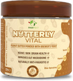 Pawfect - NUTTERLY VITAL Peanut Butter Powder | Daily Topper for Dogs | All Natural | Enriched with Brewer's Yeast, Banana, Papaya & Blue Spirulina | Anti Parasitic | Improves Gut Microbiome, Skin, Nerve & Brain Health (250g)
