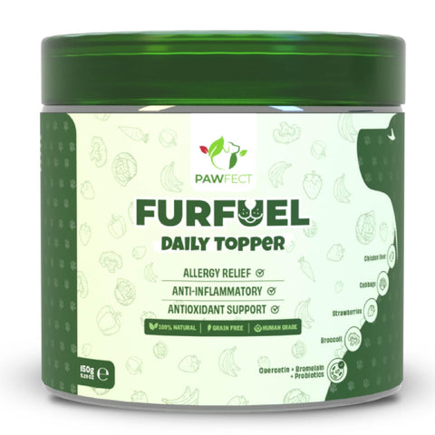 Pawfect - FUR-FUEL Chicken Liver Powder | Daily Topper for Dogs | 100% Natural | Enriched with Bromelain, Banana, Broccoli, Spinach, Strawberries, Yellow Pepper & Quercetin | Anti-Inflammatory | Antioxidant Support | Alergy Relief | Immunity(150g)
