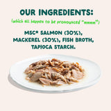 Edgard & Cooper - Fillets Salmon & Mackerel (filetes Salmão e Cavala em caldo nutritivo)