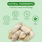 Pata Coelho Prebiótica (Rabbit Feet with fur) (M) 🐰 (Antiparasitário Natural, digestão, DENTAL e proteico)