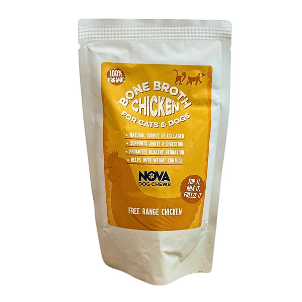 Nova Pet Health - Free Run Chicken Bone Broth for dogs (Caldo de ossos Galinha)🦆 Premium 100% Natural for dog’s health - High in collagen and protein Supports Joint & Digestion, Hydration & enhance Gut Health – 230ml