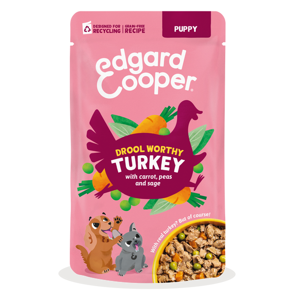 Edgard & Cooper - Estufado PERU com cenoura, ervilhas e sálvia em molho delicioso para cão (contém prebióticos, protetores articulares, fibra suave e óleo salmão)