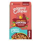 Edgard & Cooper - Estufado GALINHA com batata doce, ervilhas e tomilho em molho delicioso para cães SENIORES (contém prebióticos, protetores articulares, fibra suave e óleo salmão)