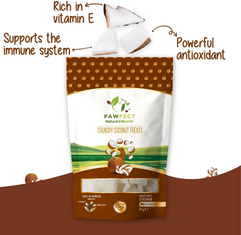 🥥 Pawfect - Snacks Crunchy Coconut (Coco) (Freeze Dried) (Aumenta resistência a doenças. Melhora pele e pelagem)