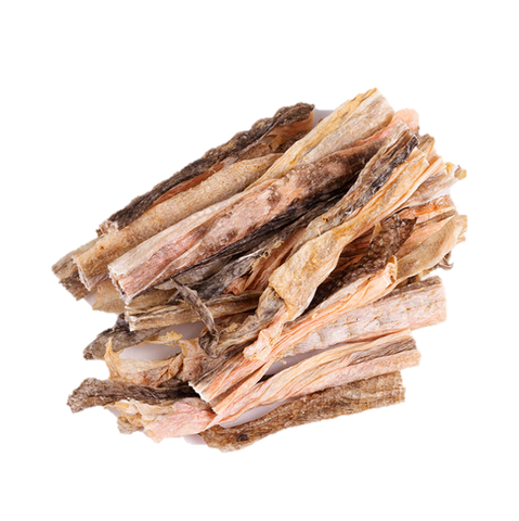 Tiras ÓMEGA Pele Congro-Rosa 🐠 Rico Ómega 3 e poucas calorias, para estômagos sensíveis! (peixe branco)