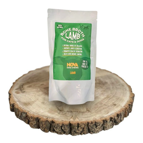 Nova Pet Health - Grass Fed Lamb Bone Broth for dogs (Caldo de ossos Borrego)  🐏 Premium 100% Natural for dog’s health - High in collagen and protein Supports Joint & Digestion, Hydration & enhance Gut Health – 230ml