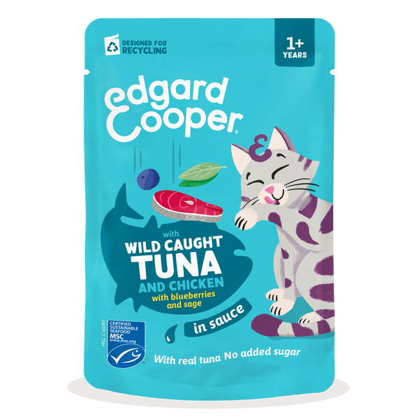 Edgard & Cooper - Saquetas Comida húmida de ATUM & FRANGO em molho para gato