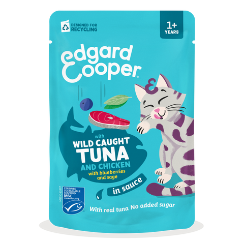 Edgard & Cooper - Saquetas Comida húmida de ATUM & FRANGO em molho para gato
