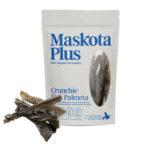 MaskotaPlus - Fish Skin - Crunchie Pele Palmeta Dourada (Bolsa fecho fácil) Linha Vet & Pharma