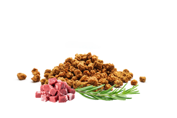 Mini Bites HIGH PROTEÍN & Digestive (Frango & Alecrim)🐔 Mais energia. Reduz dores musculares e articulares. Anti-inflamatório, digestivo e anti-gases. Também para gatos