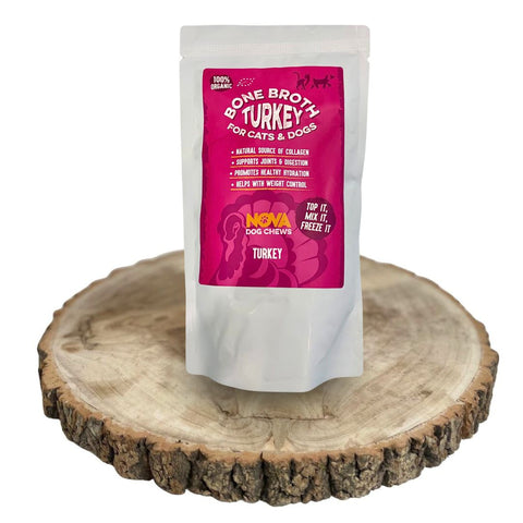 Nova Pet Health - Free Run Turkey Bone Broth for dogs (Caldo de ossos Peru)🦃 Premium 100% Natural for dog’s health - High in collagen and protein Supports Joint & Digestion, Hydration & enhance Gut Health – 230ml