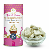 Snacks CALM & RELAXED - Queijo, banana, Sem.Abóbora, Camomila e óleo CBD (liofilizados - freeze air dried) (calmante natural e reduz dores articulares)