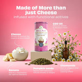 Pawfect -Snacks FRESH FREEZE DRIED - CALM & RELAXED - Cheese, banana, Pumpkin Seeds, Chamomile CBD Oil (calmante natural e reduz dores articulares)
