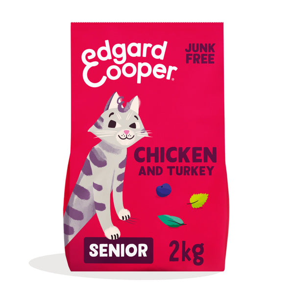 Ração Edgard & Cooper SENIOR Frango & peru frescos para gatos seniores (+8 anos)