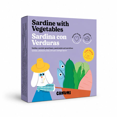 Refeição 100% natural Canumi Sardinhas, legumes e alga marinha (superfood) para cão 280g