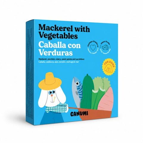 Refeição 100% natural Canumi Cavala, legumes e alga marinha (superfood) para cão 280g
