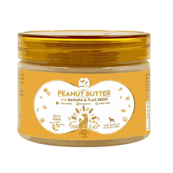 40% Desconto! Pawfect - Peanut Butter 100% Natural with Banana & Flax Seeds (Blend Superfoods) (VAL: ABR2027) (Etiqueta manchada. Conteúdo intacto)