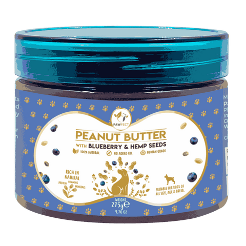 Pawfect - Peanut Butter 100% Natural with Blueberry & Hemp Seeds (Blend Superfoods)