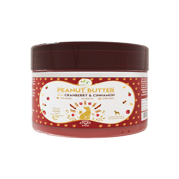 Pawfect - Peanut Butter 100% Natural com Arandos vermelhos & Canela