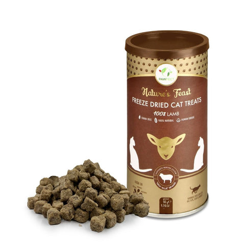 Pawfect - Snacks FRESH FREEZE DRIED Lamb Meat Treats for Cats| 100% Natural| Hypoallergenic| Easily Digestible| Grain-Free| Training Treat| High Protein| Low Fat| Single Ingredient treats