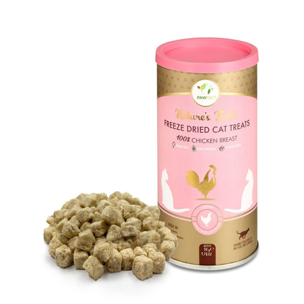 Pawfect - Snacks FRESH FREEZE DRIED Chicken Breast Treats for Cats | Low Fat for Weight Control & Muscle Care | 100% Natural | Grain-Free | Hypoallergenic