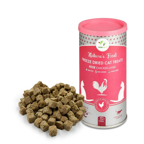 Pawfect - Snacks FRESH FREEZE DRIED Chicken Liver Treats for Cats | Nutrient-Rich for Vitality & Immunity | 100% Natural | Grain-Free | High Protein