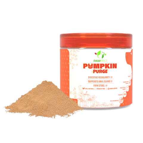 Pawfect - Pumpkin Purge Daily Topper for Dogs | 100% Natural | Enriched with Apple Pectin powder, Flaxseeds, Pre & Pro Biotics | Digestive Regularity | Firm Stool | Supports Anal Gland  (250g)