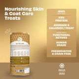 Pawfect -Snacks FRESH FREEZE DRIED - SKIN CARE & SHINE - Cheese, Aloe Vera, Coconut, Pineapple & Flax seed (regeneração pele, anti-alergias e pelo brilhante e cuidado)