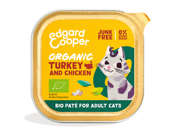 Paté BIO Edgard & Cooper PERU & frango Orgânicos para gato adulto