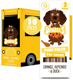 🍊🌻Chews PURE PALEO (Pato do Campo, laranja & amêndoas) com Super SEMENTES & CURCUMA para cão