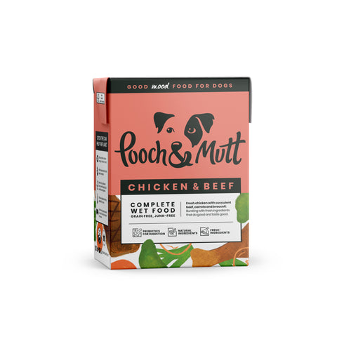 Húmidos Pooch & Mutt Frango & Vaca para cão (novidade!) +PROCARE (DIGESTÃO & ARTICULAÇÕES)